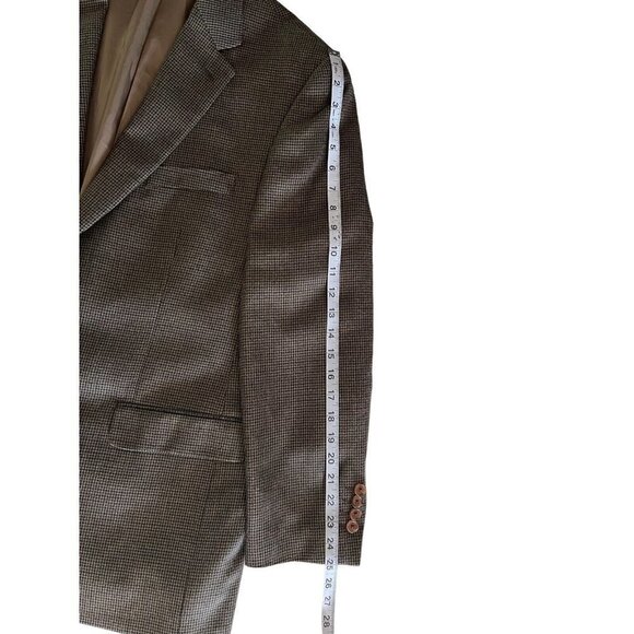 RALPH Lauren Silk Wool Blend Men's Sports‎ Jacket Blazer Brown Herringbone 44R - Picture 11 of 13
